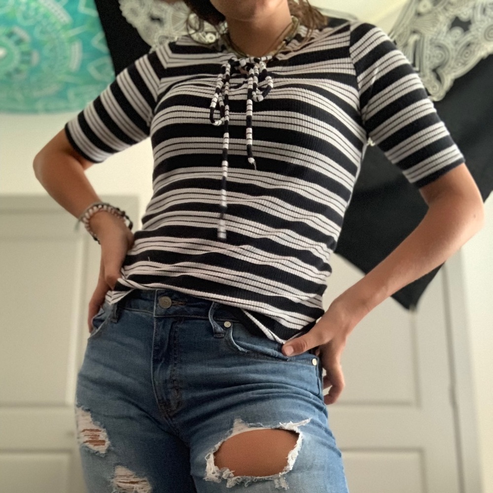 Black and white striped Shirt